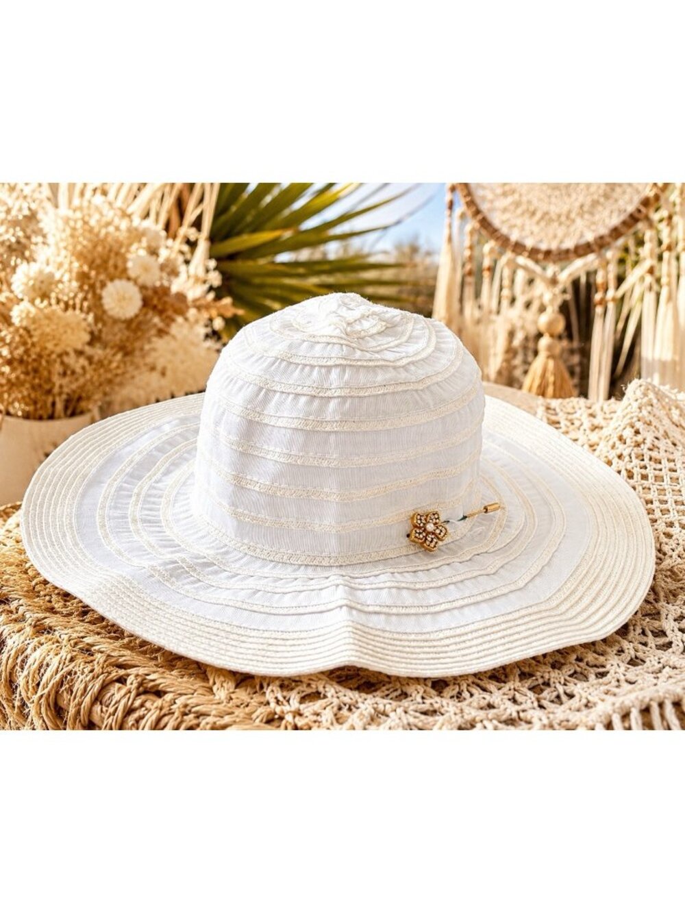 Solaris White Wide Brim Sun Hat OSFA Floppy Beach Derby Church Garden Party